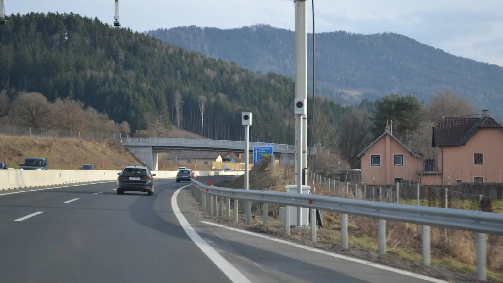 Speed camera beside a European road