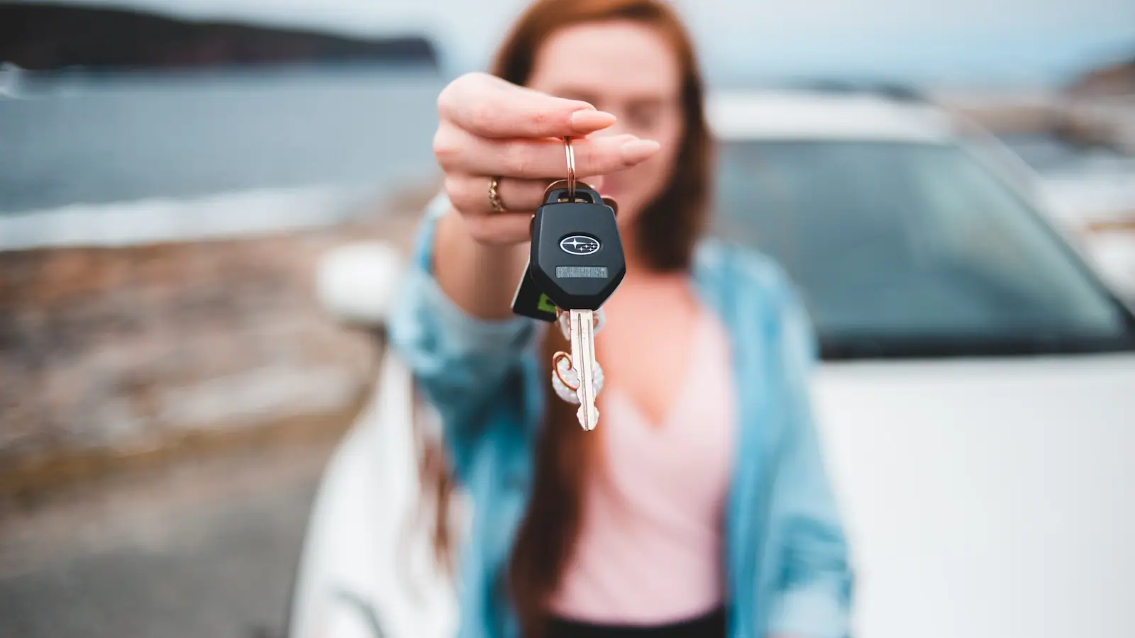 Rental car keys handed over with the paperwork